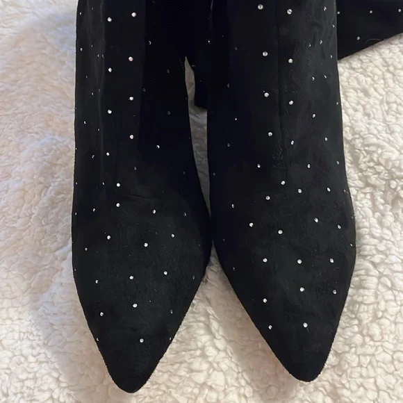 Black thigh high boots with rhinestones - size 81/2 - Picture 6 of 9